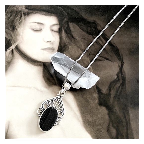 Healing Stones And Crystals Jewelry - Sterling Silver Black Tourmaline Healing Necklace